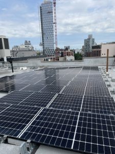 Solar panels on the roof